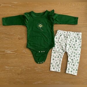 Baby St. Patrick’s Day Set Outfit Onesie with Pants 3-6 months Never Worn